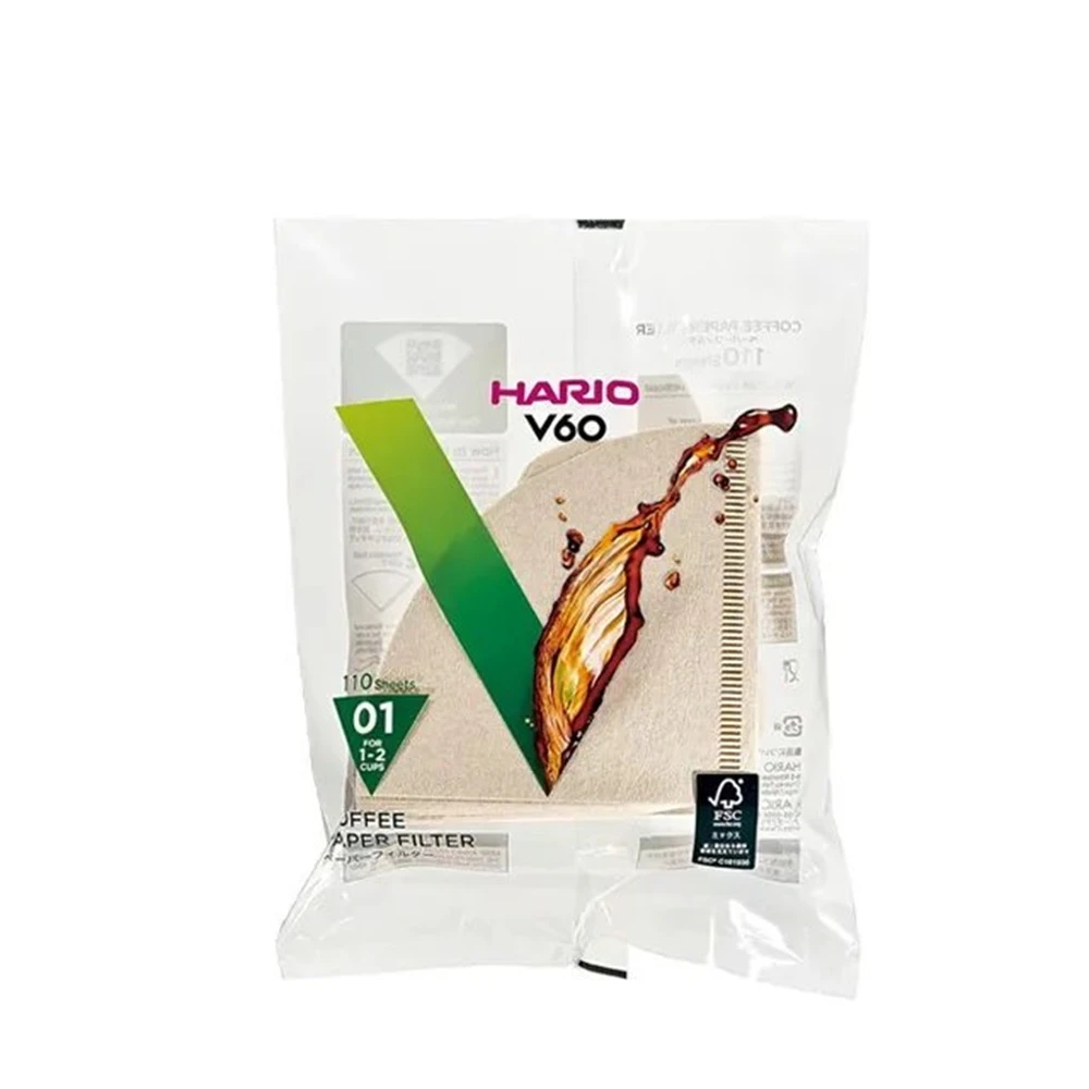 【HARIO】V60 錐形咖啡濾紙1-2杯 110張 原色 白色