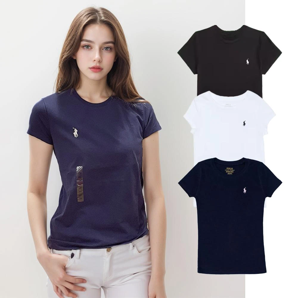 【RALPH LAUREN】女生 圓領 刺繡 小馬素T 女生上衣 女生短袖 美國代購