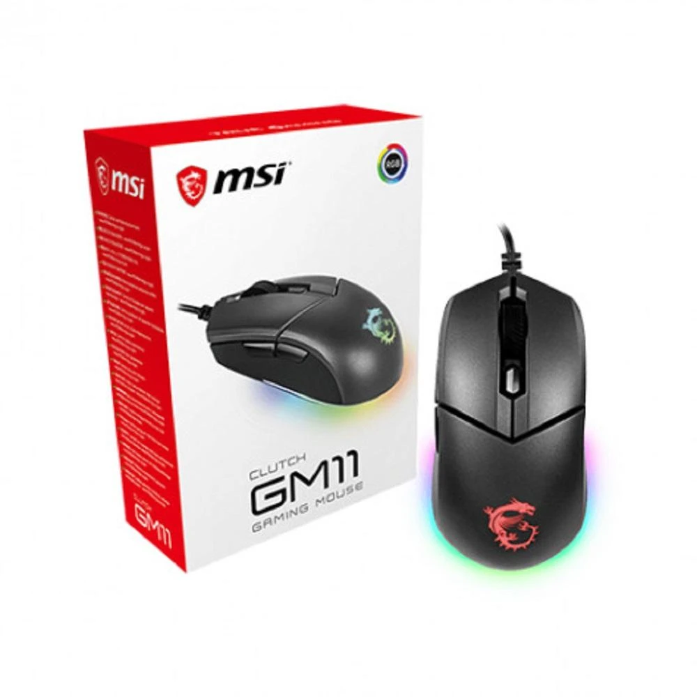 【MSI 微星】MSI微星 Clutch GM11 電競光學滑鼠/有線/PMW3325/5000dpi/歐姆龍/RGB
