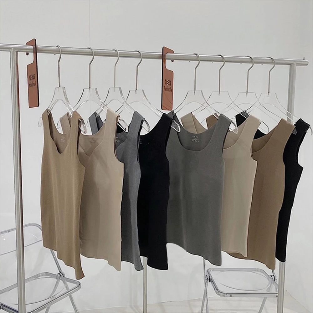 【D.studio】韓版雙面絨U領暖暖背心發熱衣保暖內衣上衣小可愛女裝 內刷毛衣服針織上衣保暖上衣 V172