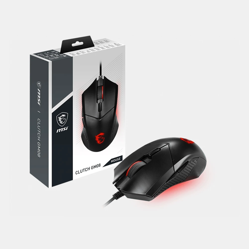 【MSI 微星】MSI Clutch GM08 電競滑鼠(有線/可調式配重/5段DPI調整)