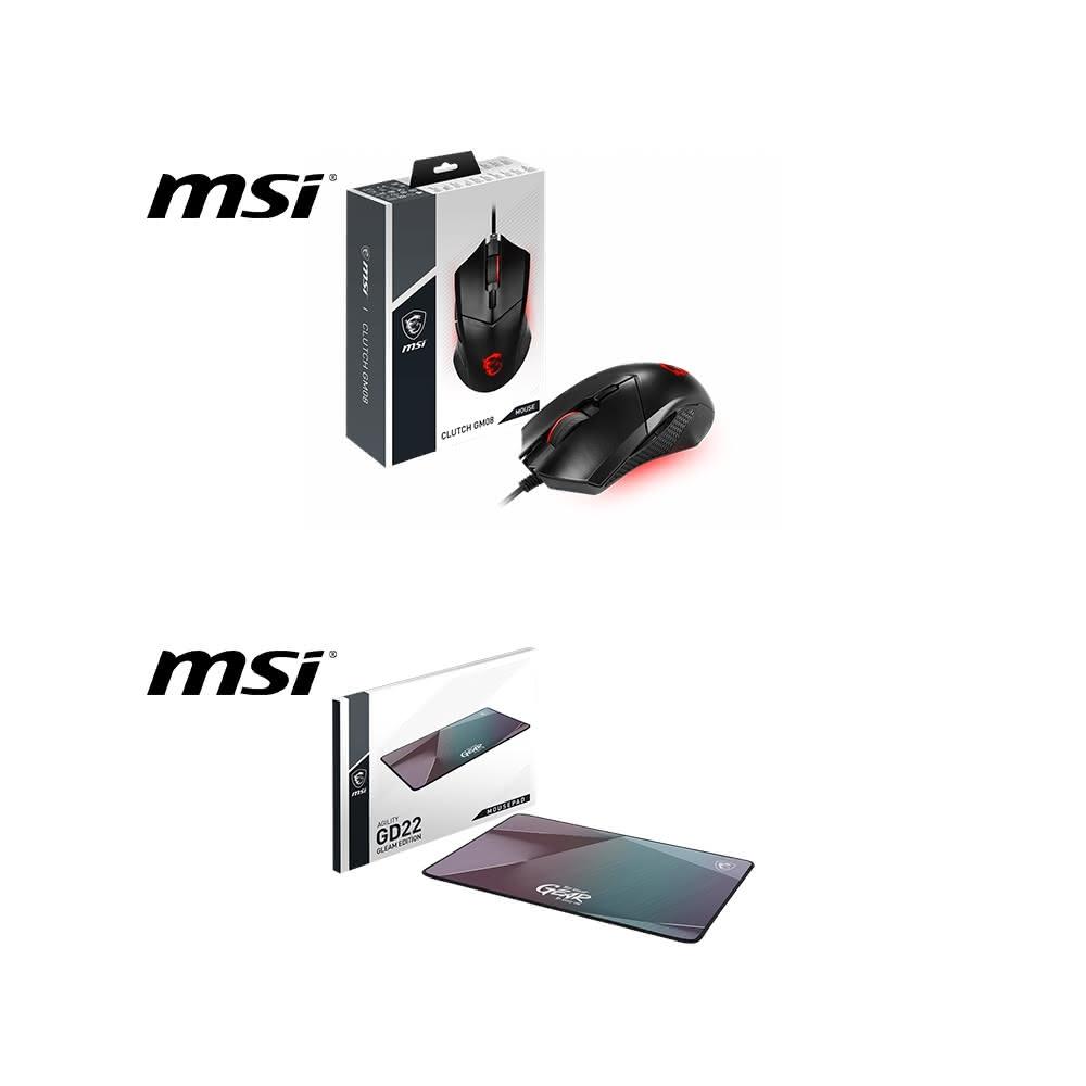 【MSI 微星】MSI Clutch GM08 電競滑鼠  GD22 滑鼠墊