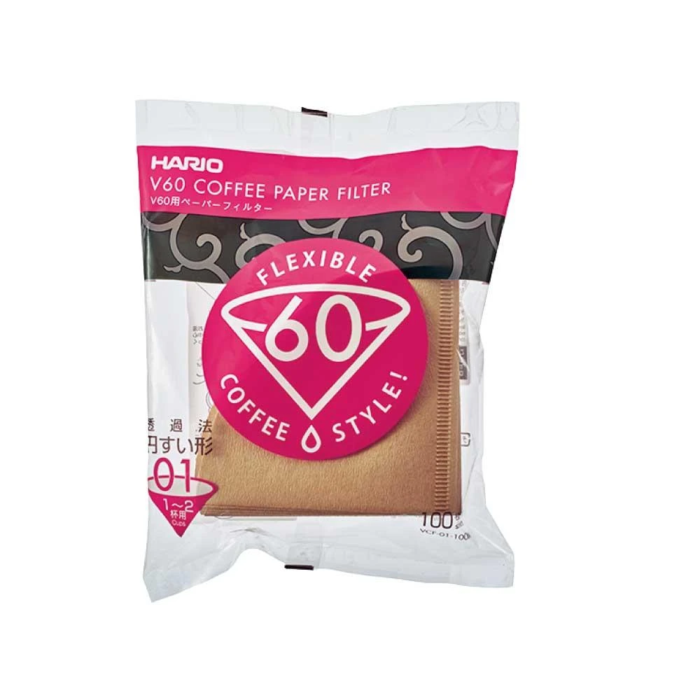 【HARIO】V60 無漂白01濾紙1~2杯／100入(VCF-01-100M)