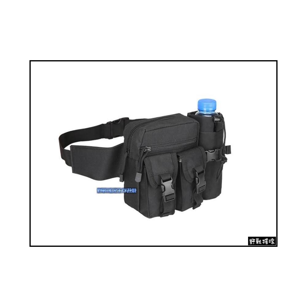 野戰搖滾 多用途戰術腰包 水壺袋 黑色、狼棕色、軍綠色、迷彩 可拆水壺包登山腰包側背包勤務腰包自行車腰包