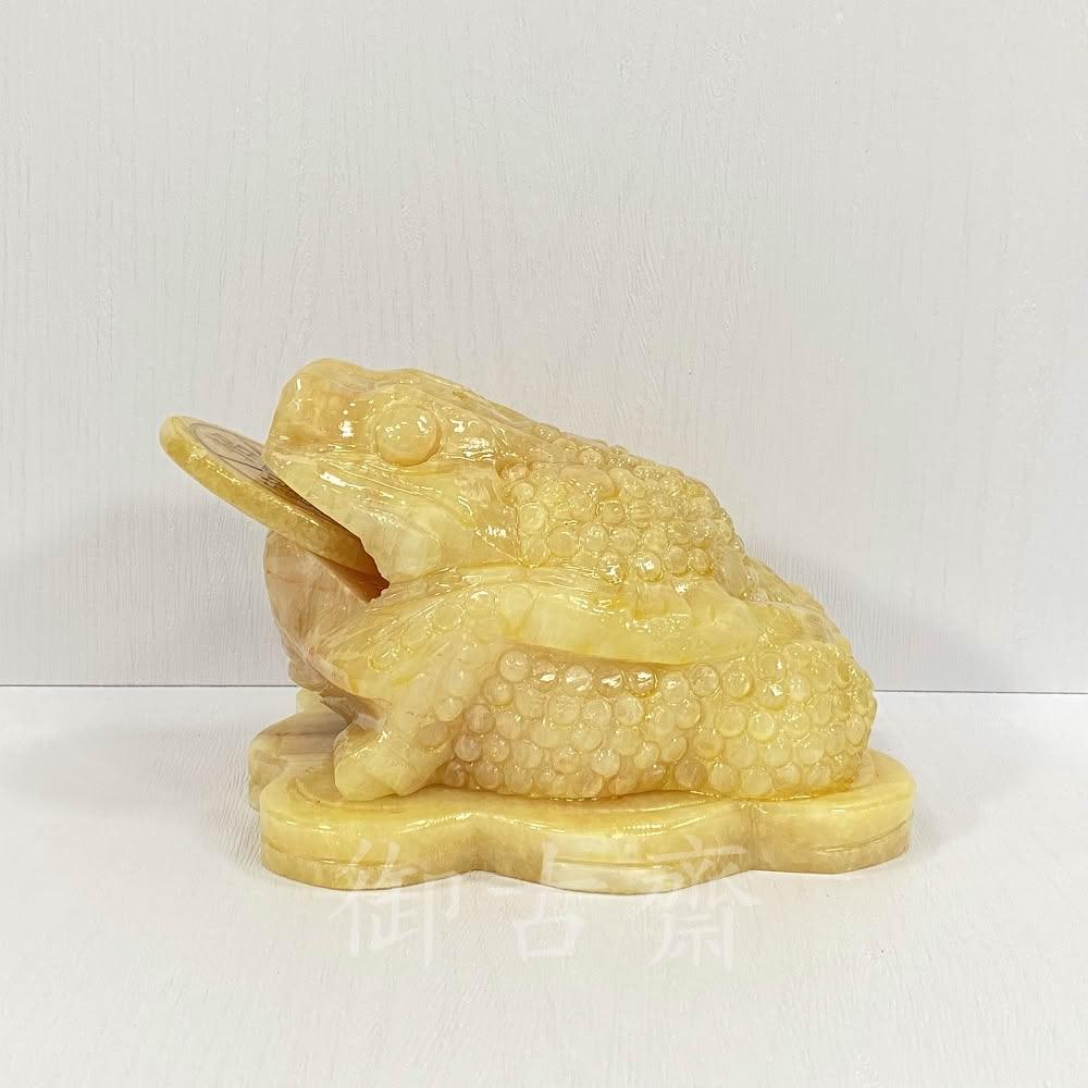 御古齋】天然黃玉咬錢三腳蟾蜍招財進寶轉錢賺錢店面居家風水開運