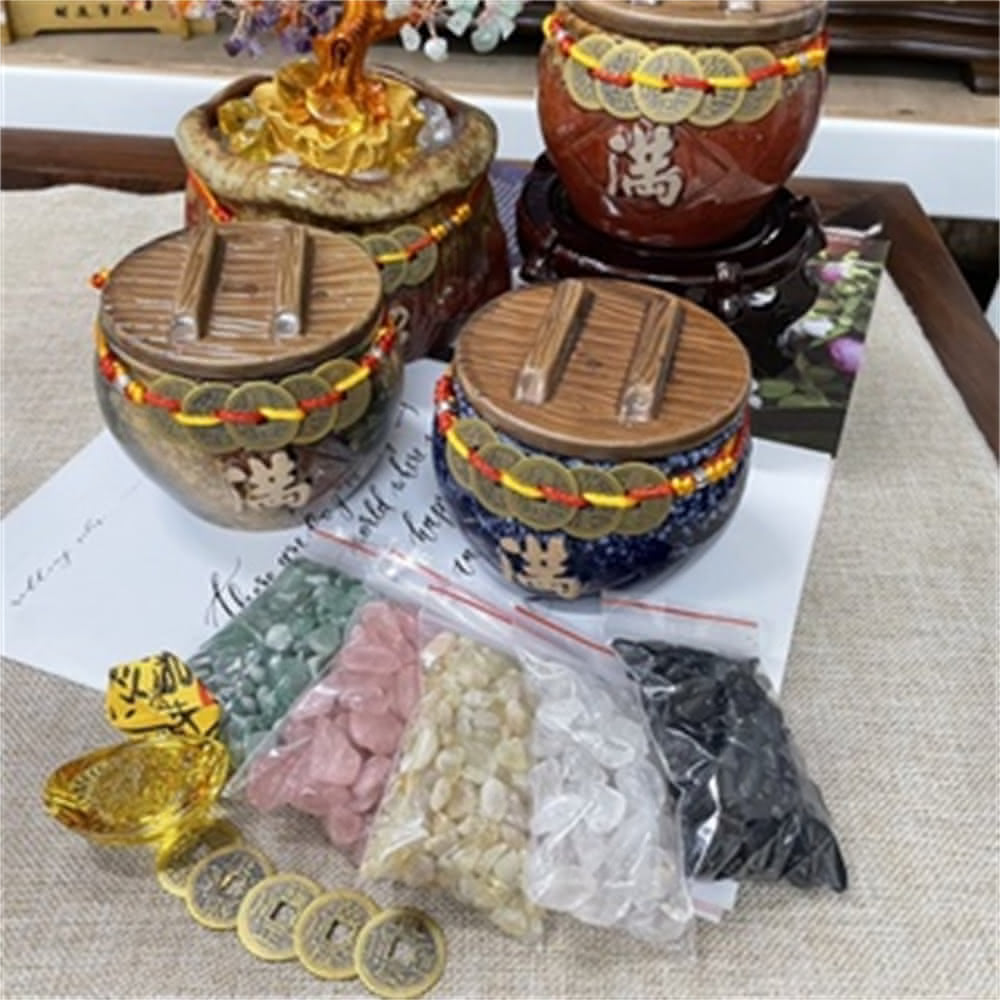 千奇國際 招財小米甕特惠組鶯歌陶瓷小小米甕聚寶甕 套餐 3種款式滿足挑選 