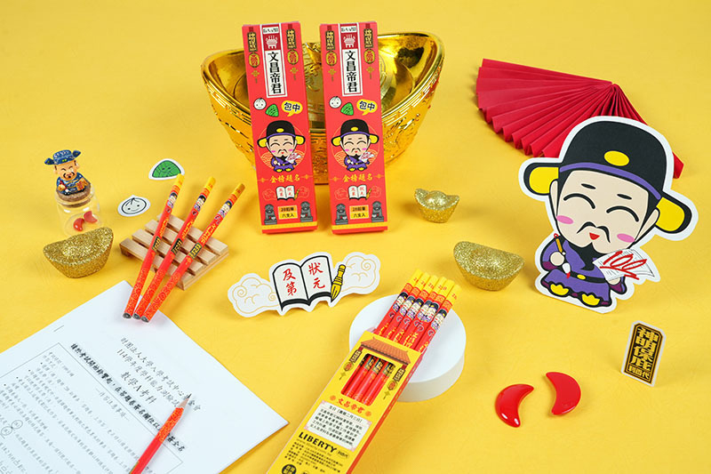 LIBERTY】利百代文昌帝君三角印花2B鉛筆(一大盒/18小盒/108隻) CB-326