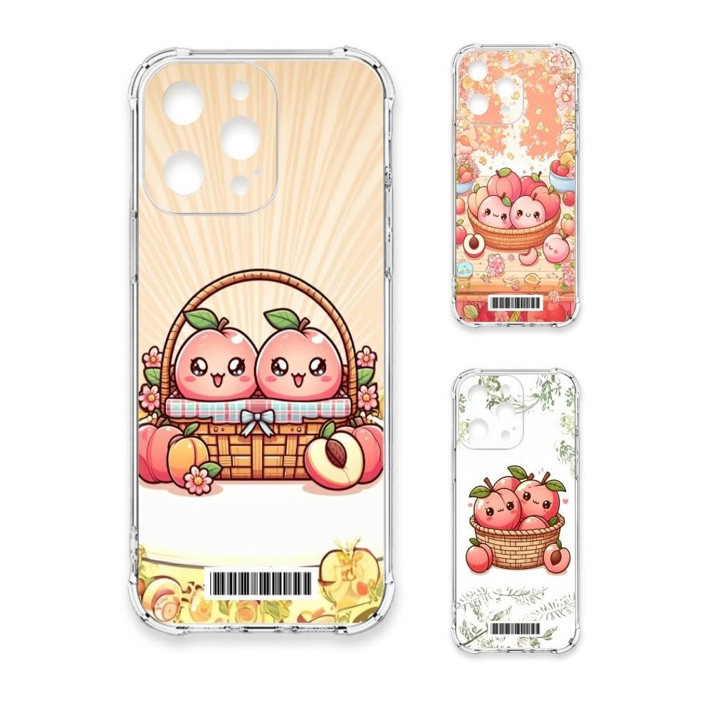 【TRON】TRON iPhone 系列 2顆快樂的水蜜桃 四角防摔 載具 軟殼手機殼 iPhone i16 15 14 13 12 11 8 7 SE3 2 