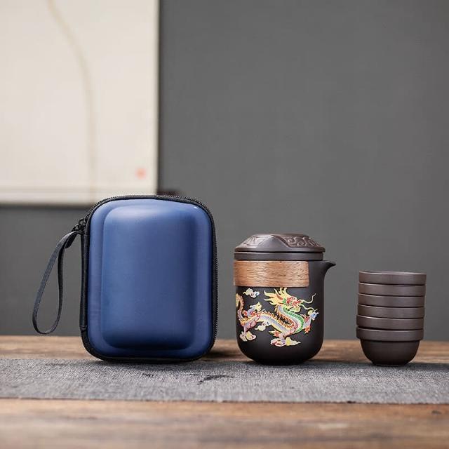 紫砂變色朱泥家用龍鳳呈祥茶壺|茶壺|ETMall東森購物網