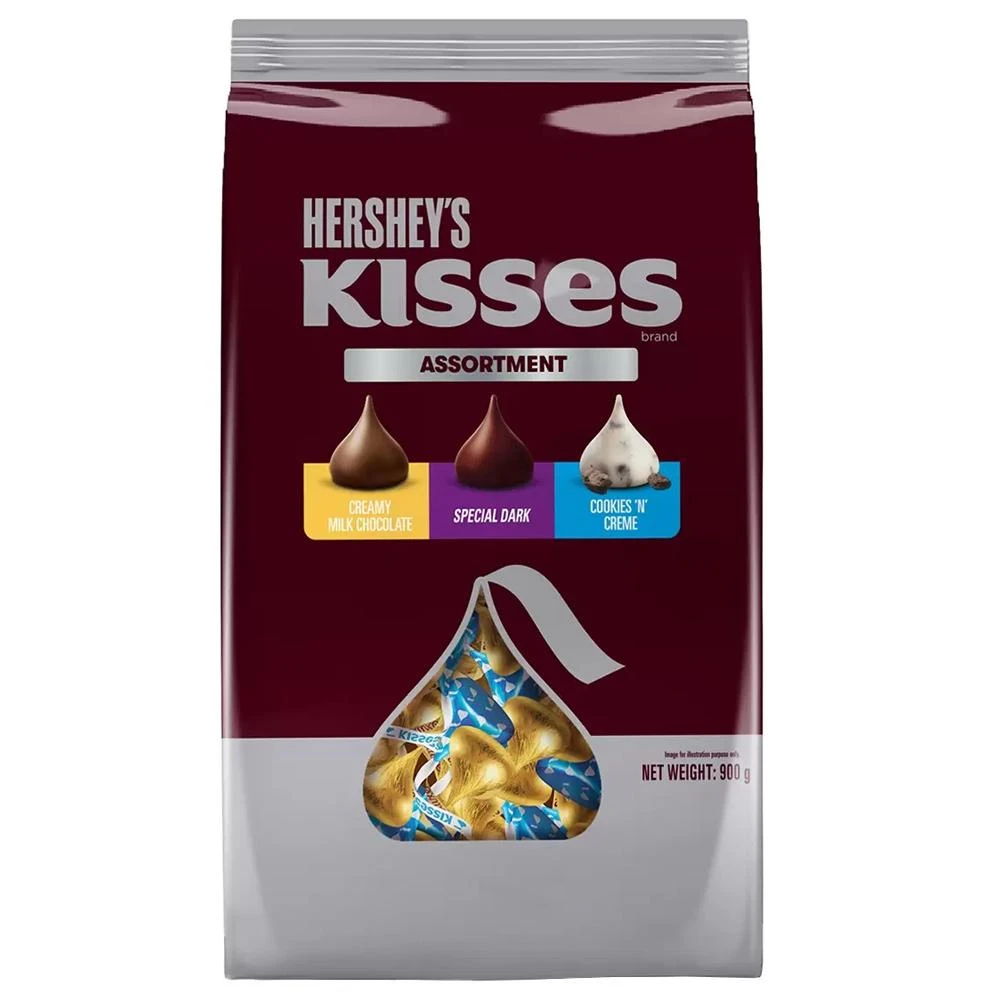 【Hersheys 好時】5Cgo🏆好時Hersheys Kisses 綜合巧克力 900公克 #6005755 含三種KISSES巧克力：水滴牛奶巧克力、水滴黑巧克力、巧酥可可/一次品嘗三種風味巧克力  Hersheys Kisses Assorted Chocolate 900 g —303