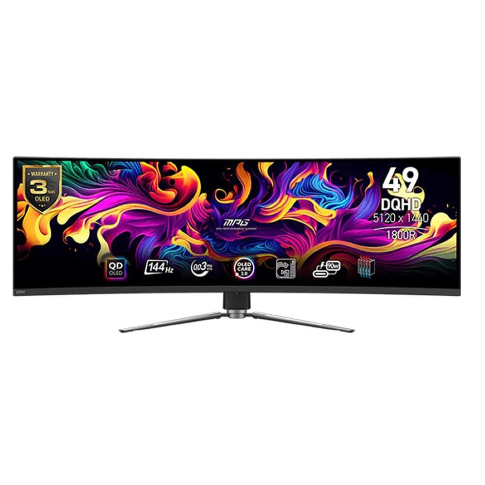 【MSI 微星】MPG 491CQP QD-OLED 曲面電競螢幕(49吋 144Hz QD-OLED DQHD 0.03ms HDR 可調式支架 電腦螢幕)