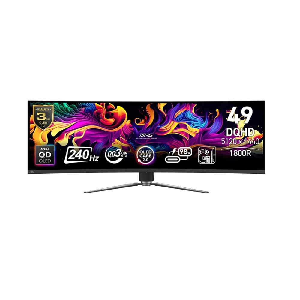【MSI 微星】MSI 微星 MPG 491CQPX QD-OLED 曲面電競螢幕 49吋 240Hz DQHD 0.03ms HDR 電腦螢幕 遊戲螢幕 液晶螢幕