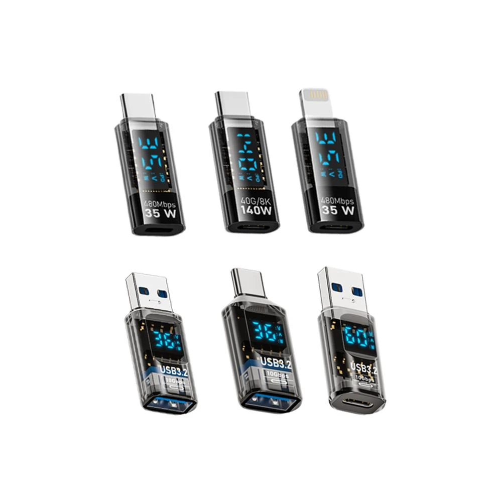 數顯 轉接頭 數位顯示 USB3.2 10Gbps 電壓電流表 測試表 Type-c Lightning 功率表