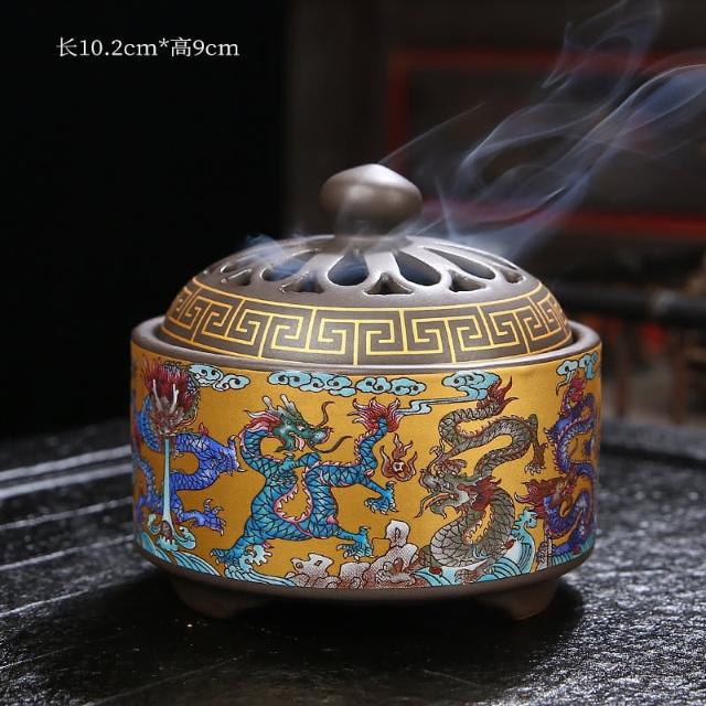 Amazon.com: 仿珐琅彩大号香炉Censer 家用室内陶瓷摆件Pendant