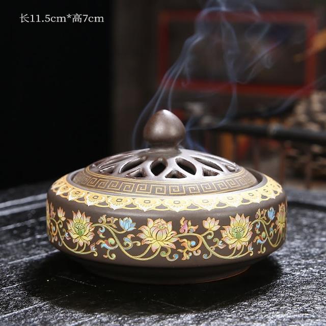 Amazon.com: 仿珐琅彩大号香炉Censer 家用室内陶瓷摆件Pendant