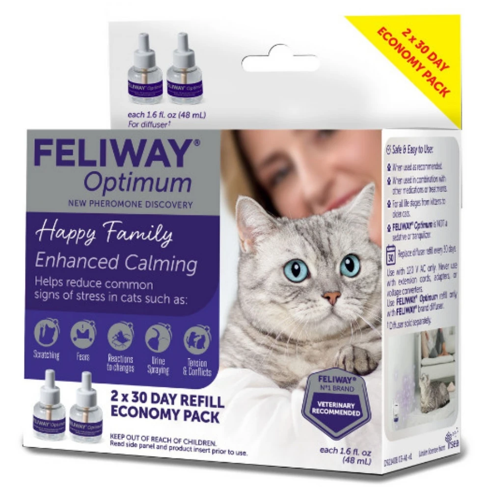 【FELIWAY】法國貓咪費洛蒙 feliway 最佳版補充瓶48ml 2入組 效期2026年具備一般版和多貓版雙重功能  超商免運請先領免運券