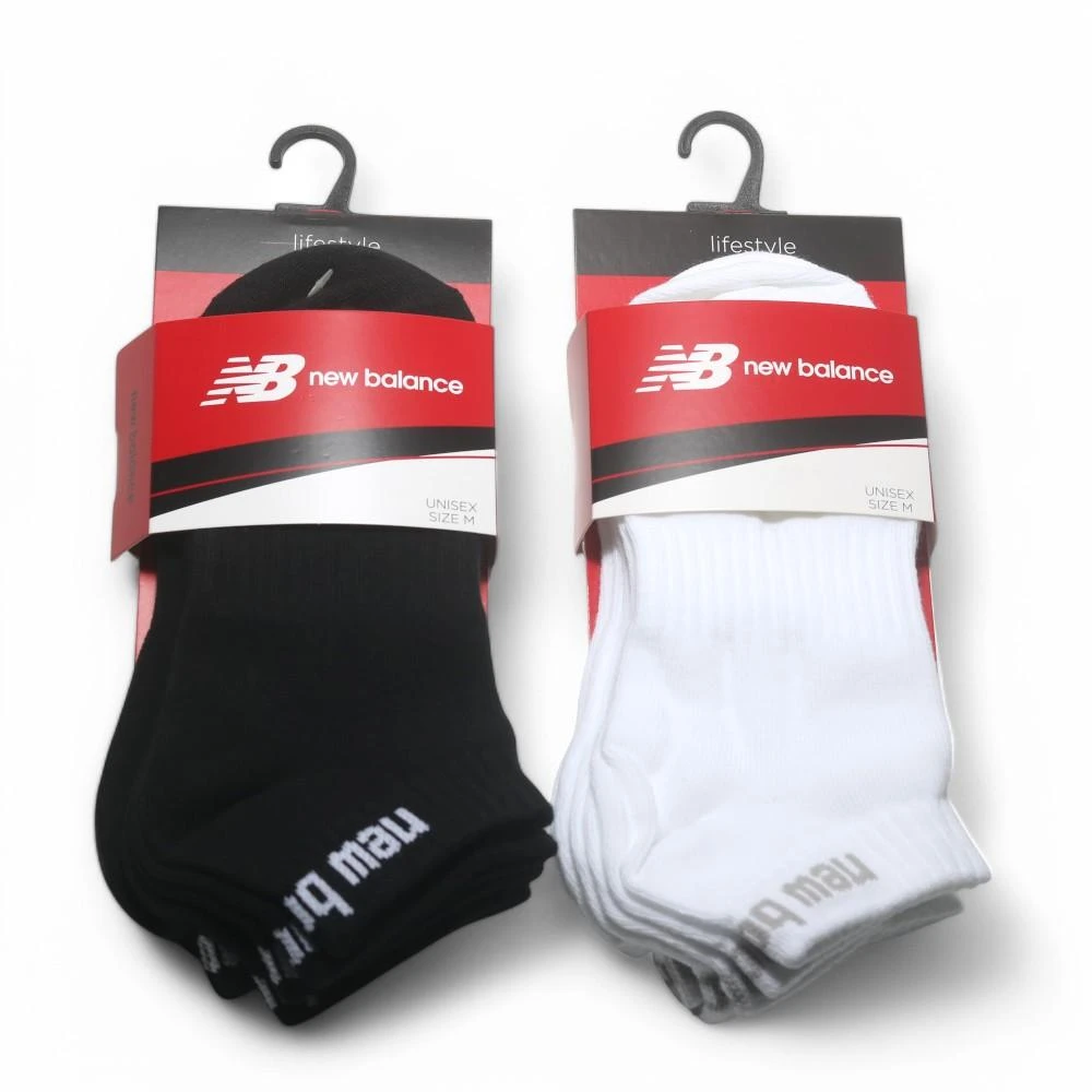 【NEW BALANCE】NEW BALANCE 踝襪 NB 黑色 白色 三 入  (薄  ) 7811810189 7811810180