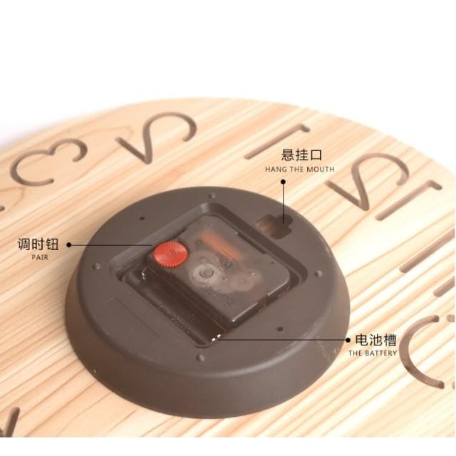 【Noname】🔥現代簡約風 14吋 加大款 木紋時鐘 木掛鐘 木時鐘(北歐風 木紋款 靜音時鐘 掛鐘 時鐘 壁掛鐘)