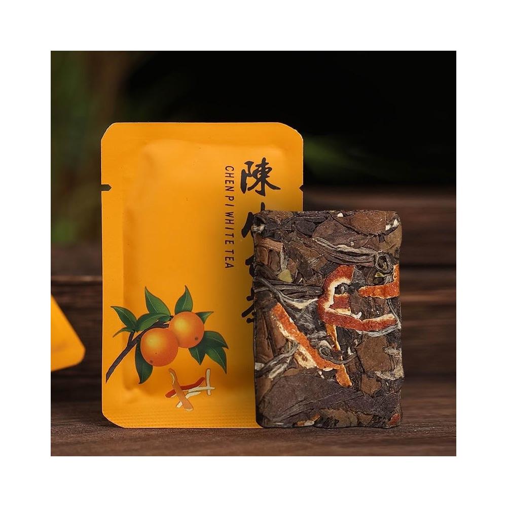 Camelliar花茶陳皮白茶 福鼎白茶福建高山老白茶壽眉餅干茶葉新會陳皮 1片1泡