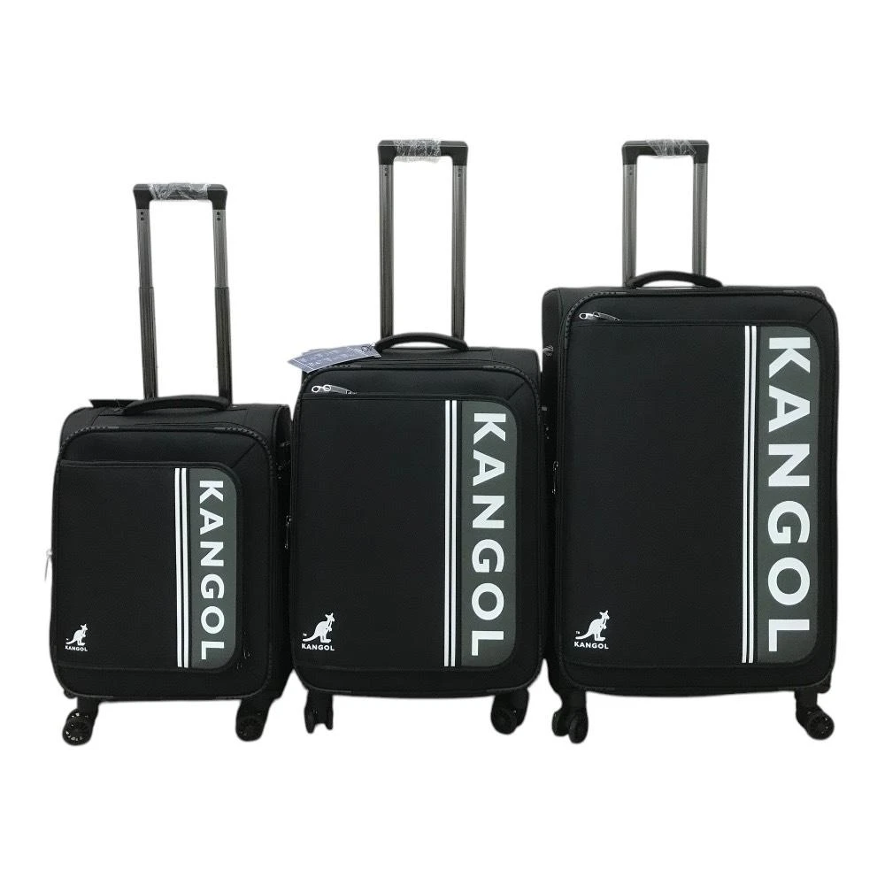 【KANGOL】KANGOL 袋鼠 文青時尚 商務布箱 9比1比例完美容量 布箱 旅行箱 商務箱 登機箱 大容量行李箱 20吋 24吋