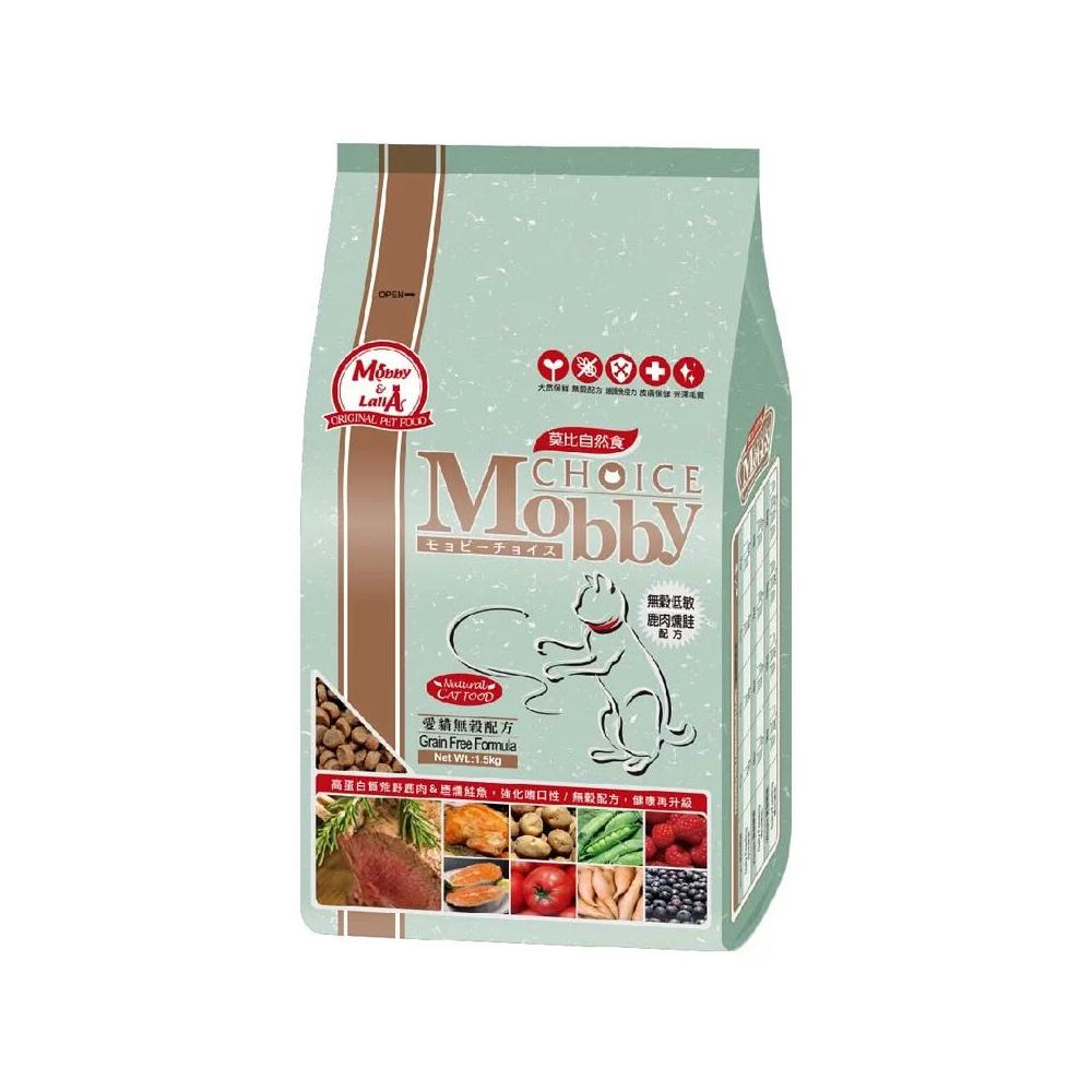 3隻貓 莫比Mobby 貓飼料 無穀 鹿肉鮭魚1.5kg