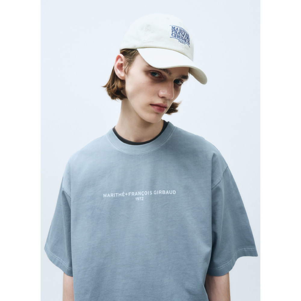 ★Marithe + Francois Girbaud★ LETTERING LOGO OVERSIZED TEE CLASSIC LOGO TEE light heather gray - MARITHÉ+FRANҪOIS GIRBAUD