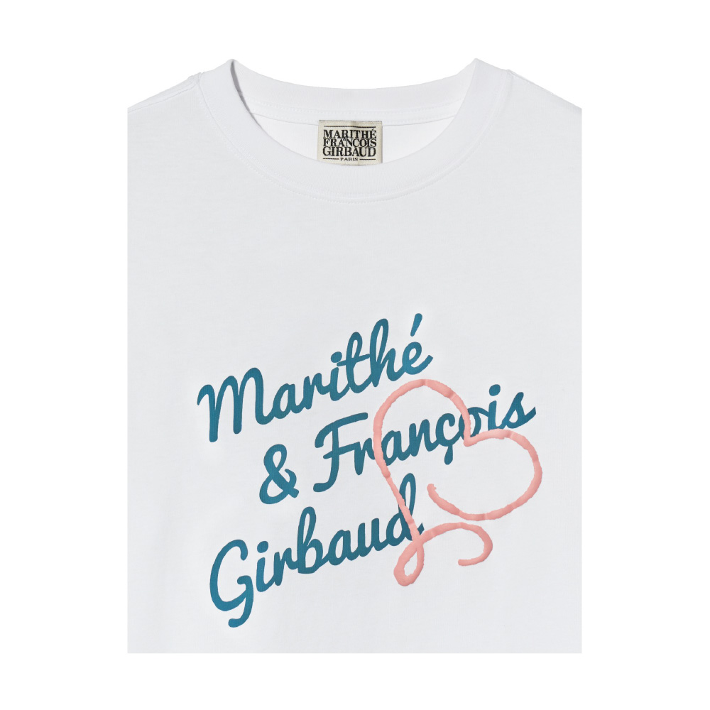 【MARITHE】 W OVER FIT HANDWRITING LOGO HEART TEE★ W OVER FIT HANDWRITING LOGO HEART TEE charcoal - MARITHE