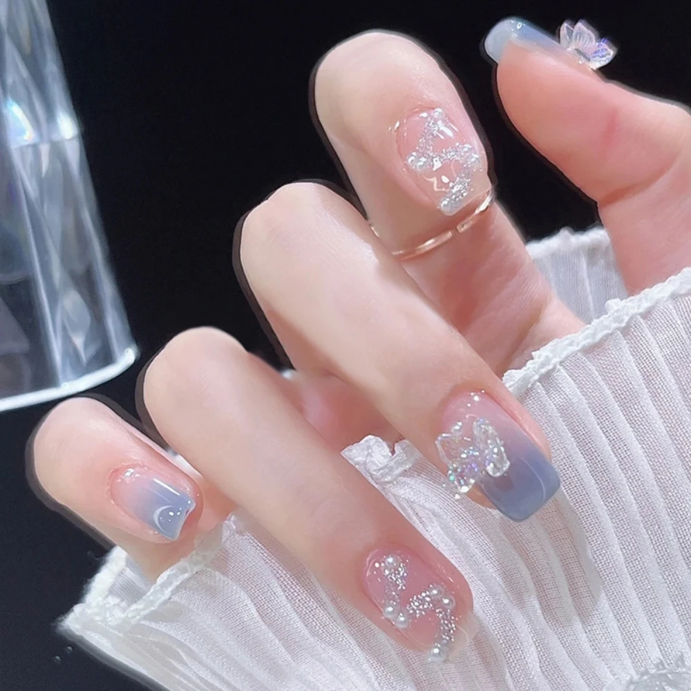 【FALAMILA LML】超薄閃鑽蝴蝶 無痕穿戴甲美甲假指甲成品