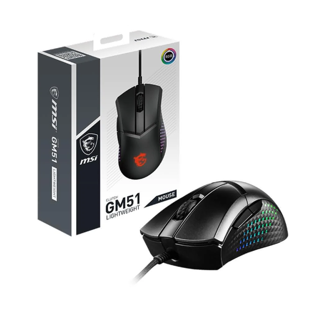 【MSI 微星】GM51 LIGHTWEIGHT 電競滑鼠｜輕量設計｜精確控制