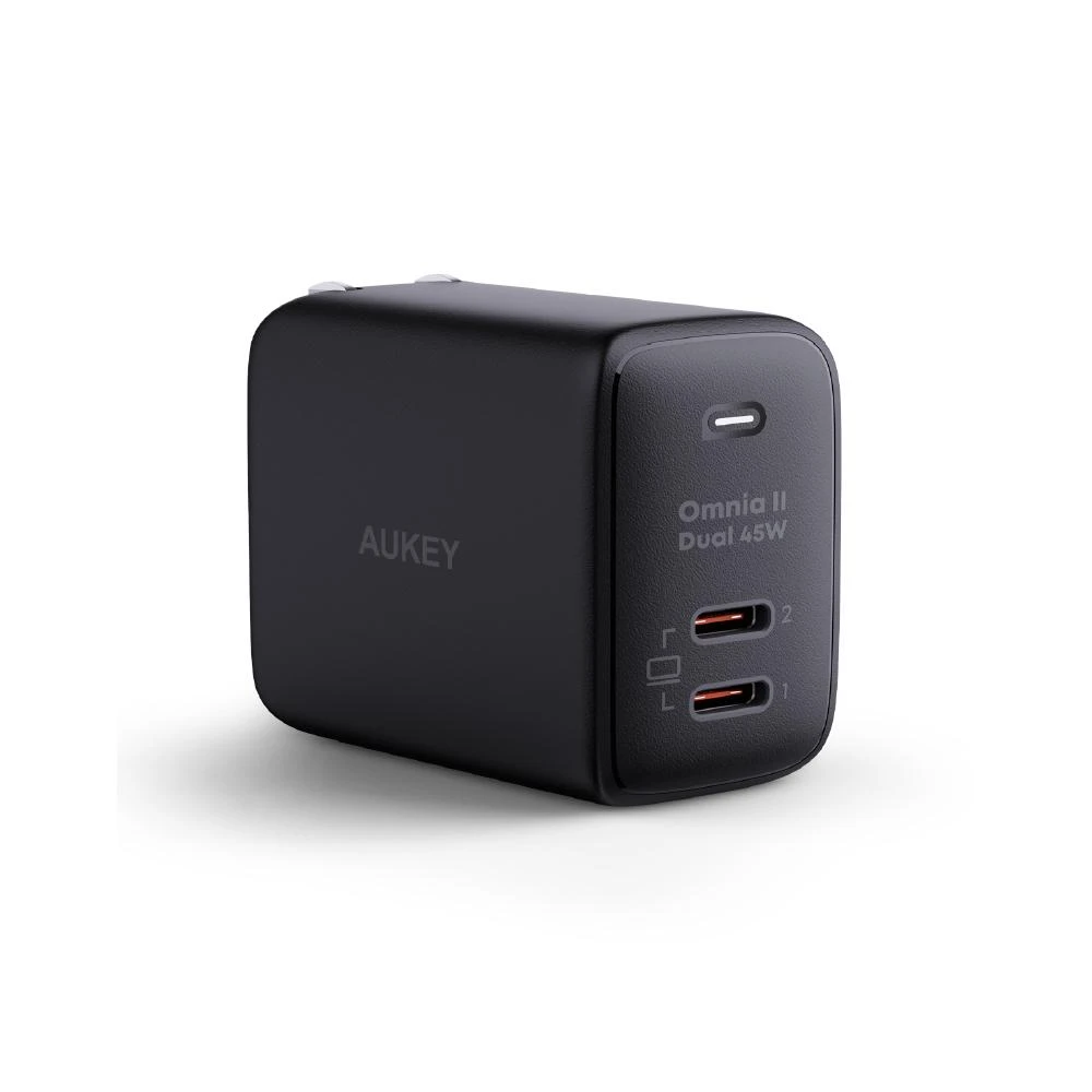 【AUKEY】Omnia II 45W（PA-B4T）雙孔2C 氮化鎵 PD快充充電器｜適用iphone16｜WitsPer智選家