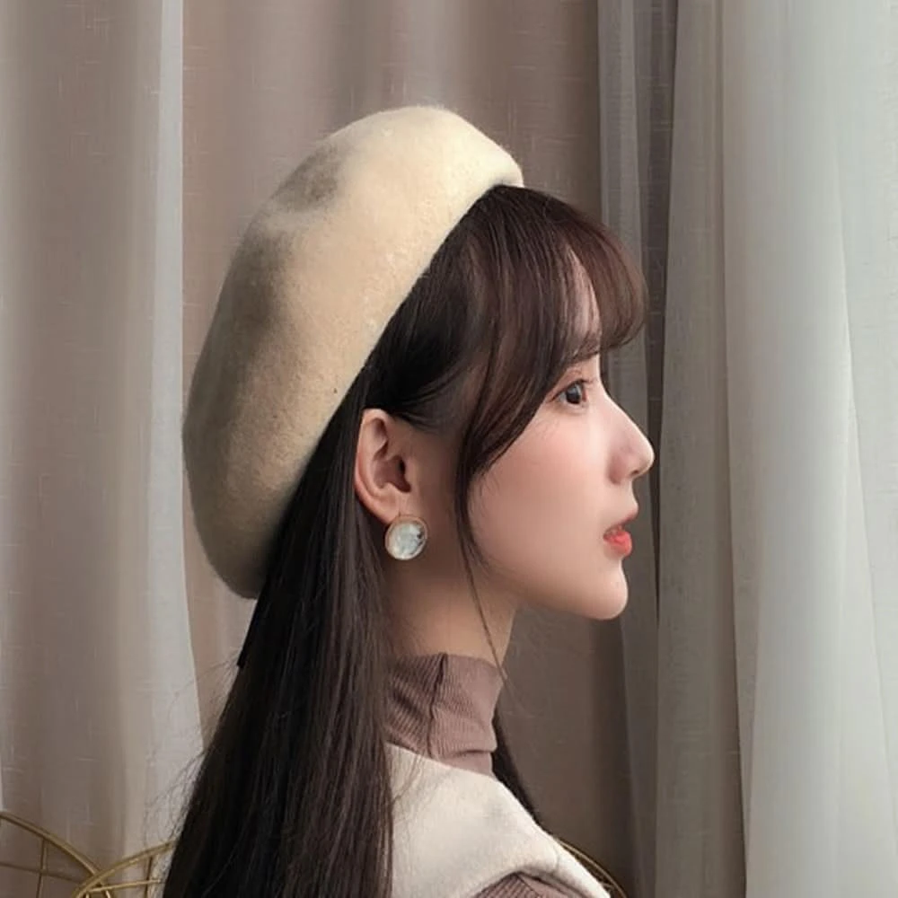 【D.studio】韓版英倫復古風素面短毛畫家帽貝雷帽 南瓜帽 針織帽 棒球帽 帽子 貝蕾帽