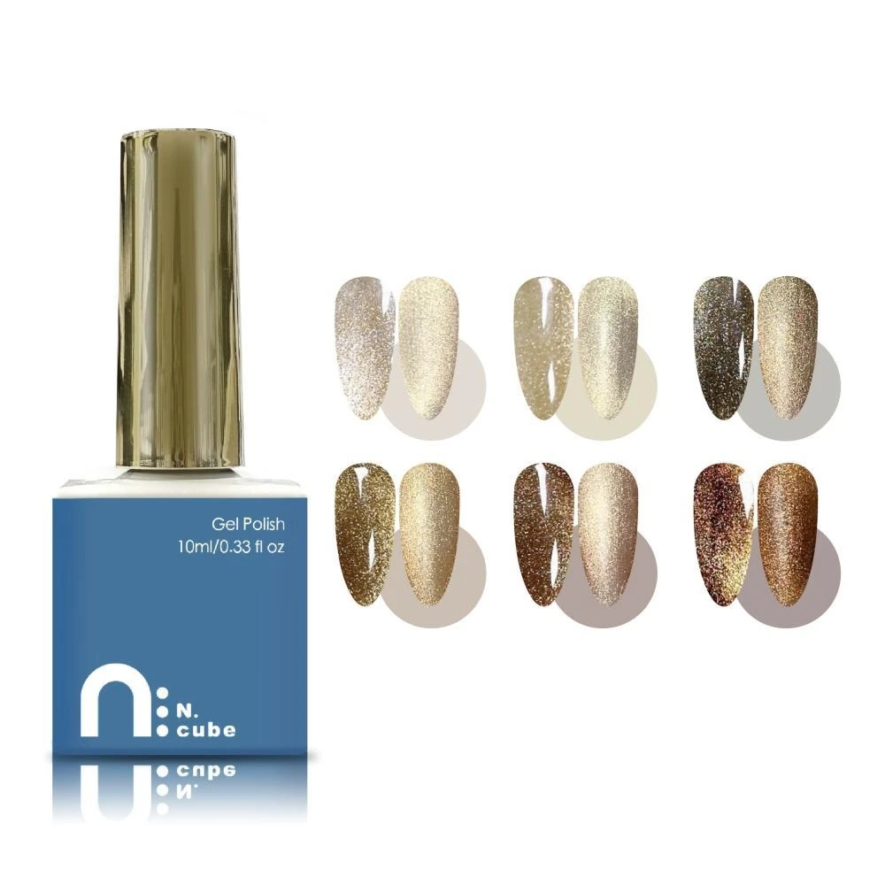 【N.cube】金光貓眼系列  6色 10ml(色膠 美甲用品 美甲膠 中文標籤 美甲)