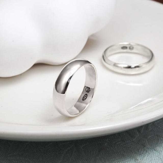 ART64】圓弧銀戒5mm 寬版925純銀戒指男戒女戒素面銀戒純銀尾戒