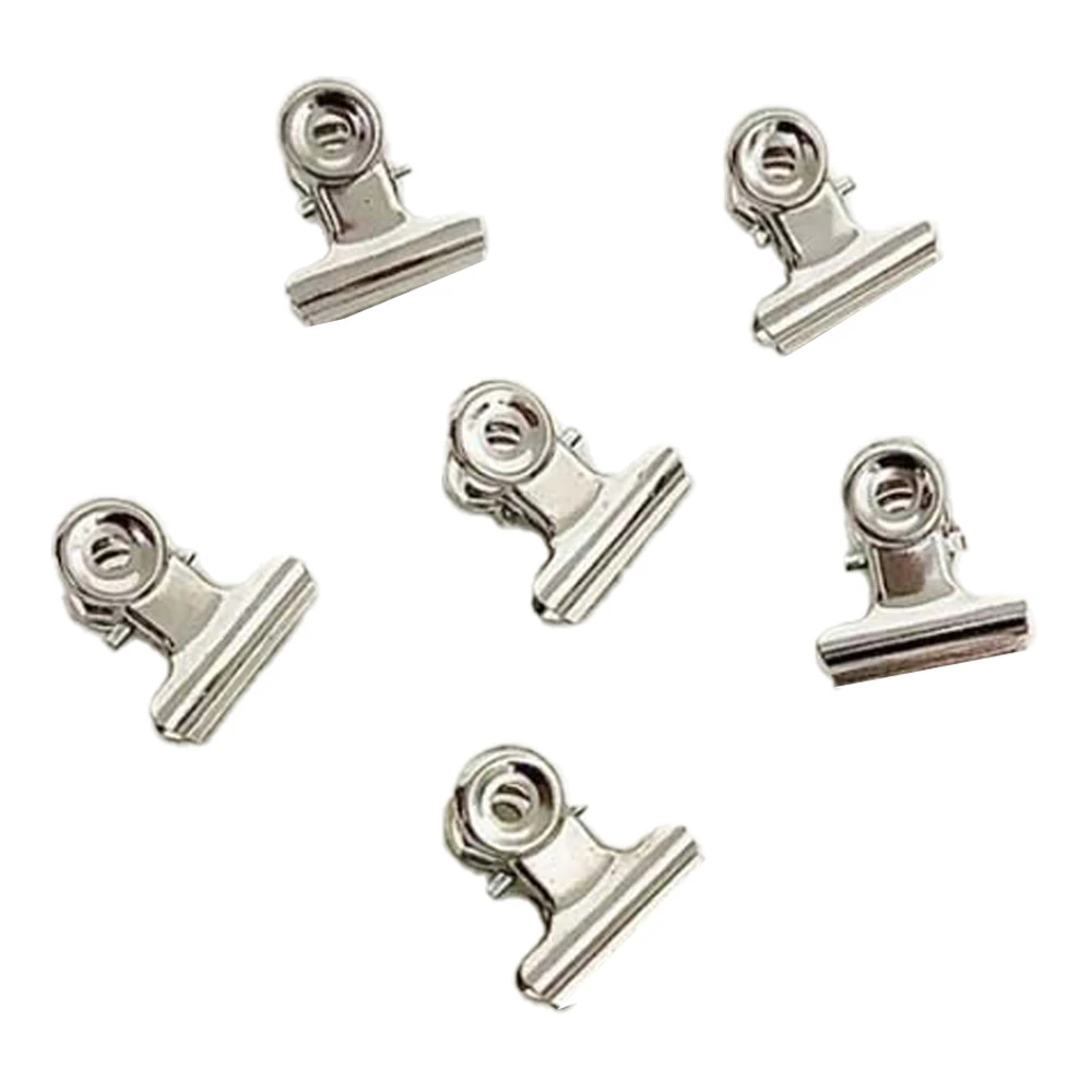 【咪咪購物】不鏽鋼文件夾｜22mm｜10入(夾紙 夾零食 夾文件 固定夾 圓頭夾 萬用夾 文件夾子 大夾子 小夾子 金屬夾 文件夾 麻將夾 票據夾 票夾 不鏽鋼夾)
