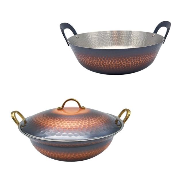 廚Fun】日本新光堂手槌銅鍋系列手槌天婦羅銅鍋21cm(日本新光堂手槌銅鍋