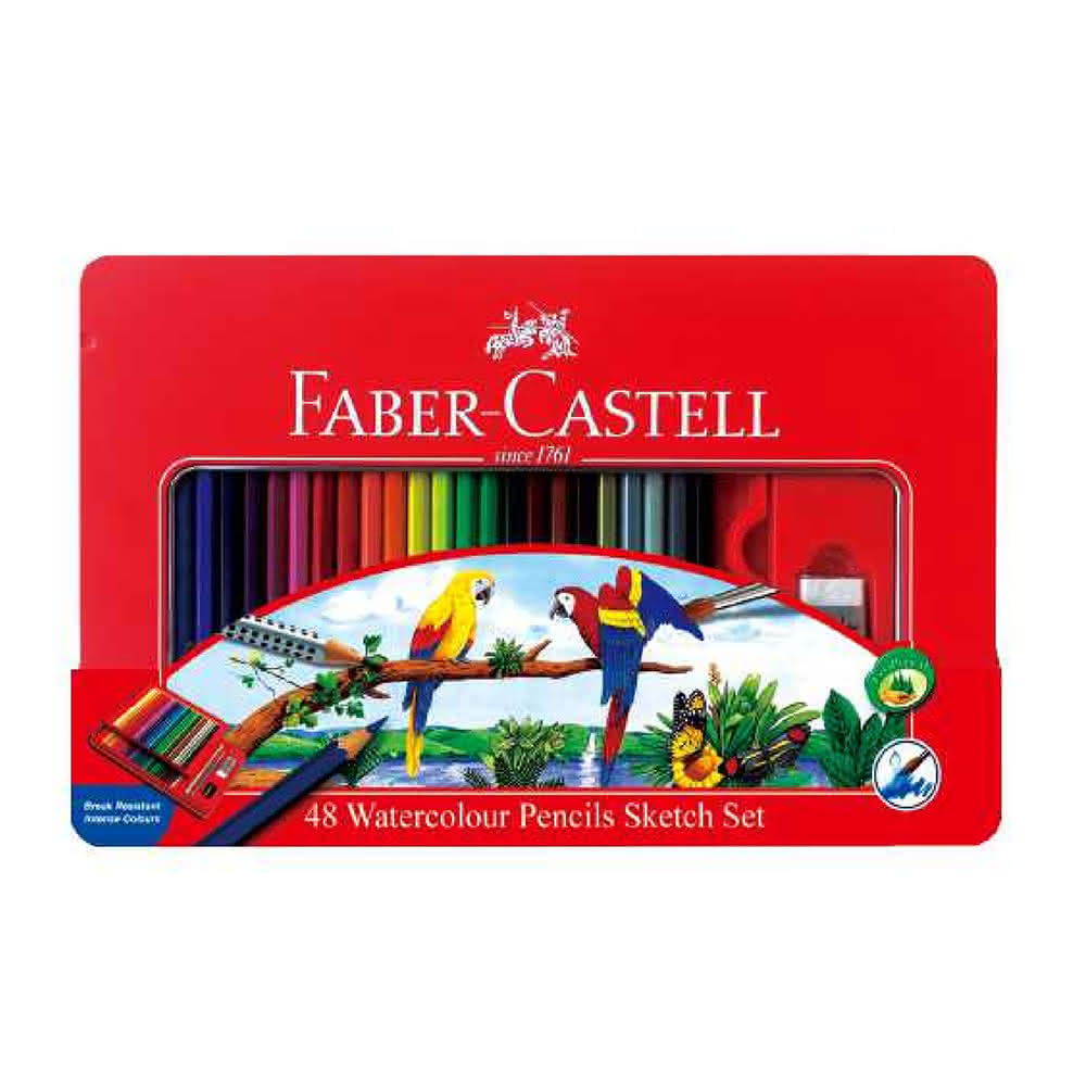Faber-Castell】輝柏水彩色鉛筆附水彩筆鐵盒48色/盒115939