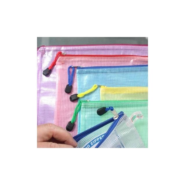 B6網格拉鏈袋加厚/一包10個入網格收納袋CS333 網狀拉鍊袋PVC文件