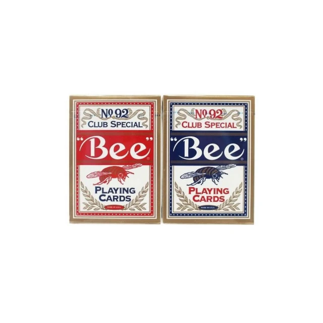 撲克牌 美國 92蜜蜂牌撲克牌 Bee 92撲克牌 /一副入 美國正92橋牌 金邊紅色藍色 撲克牌-正美國原裝