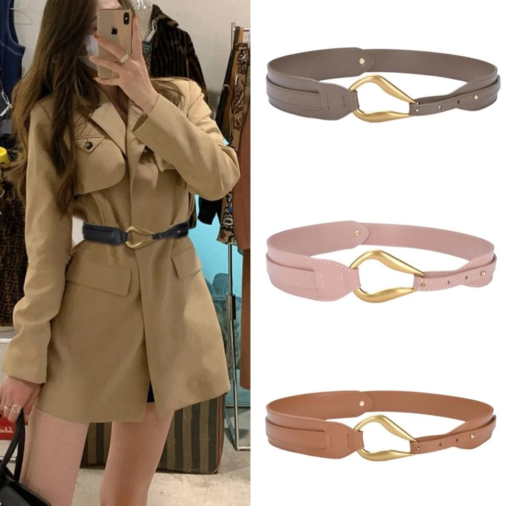 【MoonDy】腰封 腰帶 皮帶 寬腰帶 女皮帶 束腰帶 洋裝皮帶 歐美皮帶 真皮皮帶 毛衣腰帶 寬皮帶 牛皮皮帶 高級感 禮物