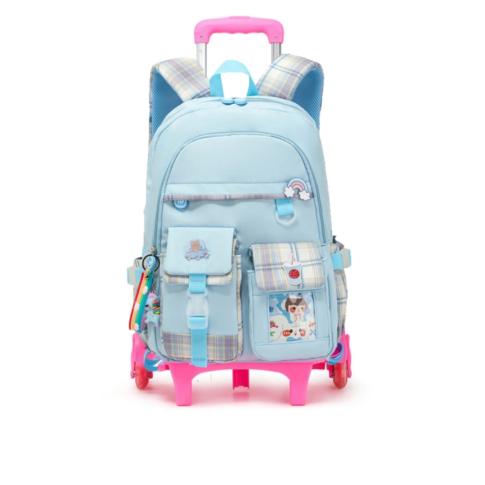 【SUNSHINEBAG 日晴】可愛少女小清新拉桿書包兒童書包 護脊書包 小學生書包 護脊兒童書包 後背包