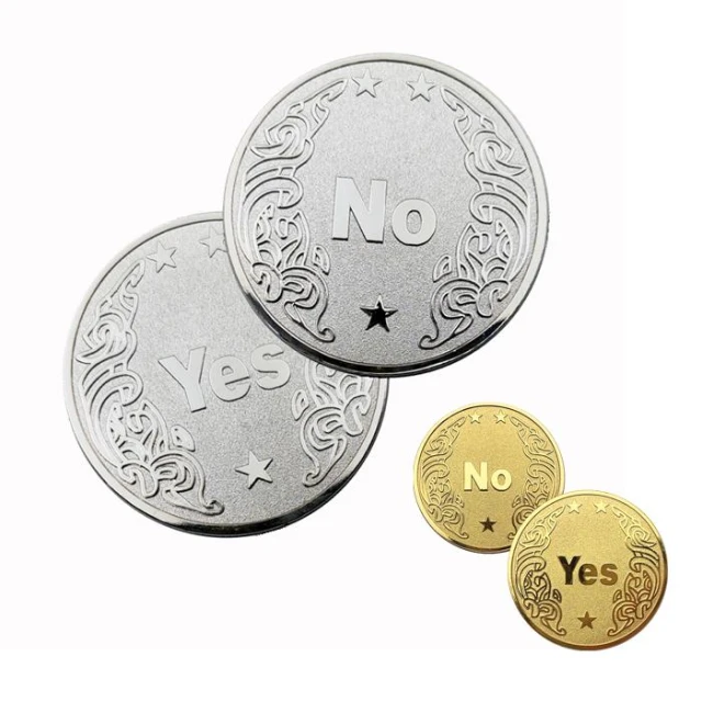 YES NO 決策幣 抉擇幣 決策錢幣 命運幣 幸運幣 紀念幣 交換禮物 桌遊 聚會 派對遊戲 金幣 銀幣