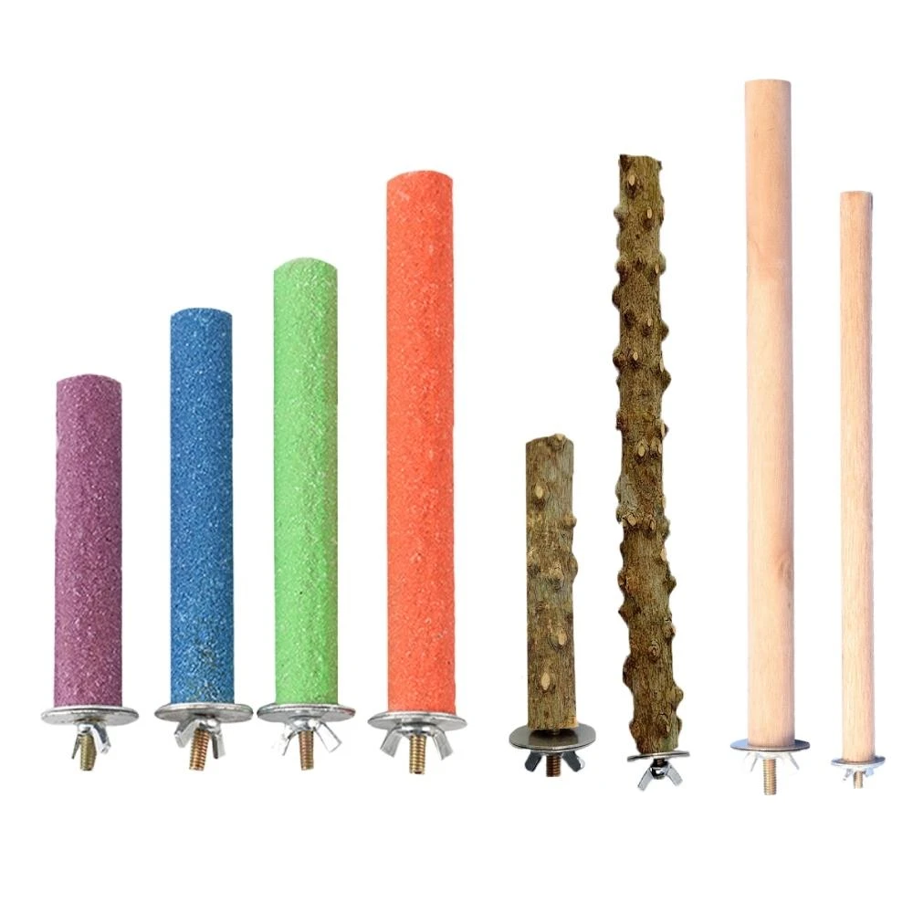 鳥用磨爪站棒 鸚鵡站棒 鳥類休息站棒 鳥籠造景 耐磨牙 磨爪站棒 多色磨砂棒站棍 木製站棍 花椒木站棍