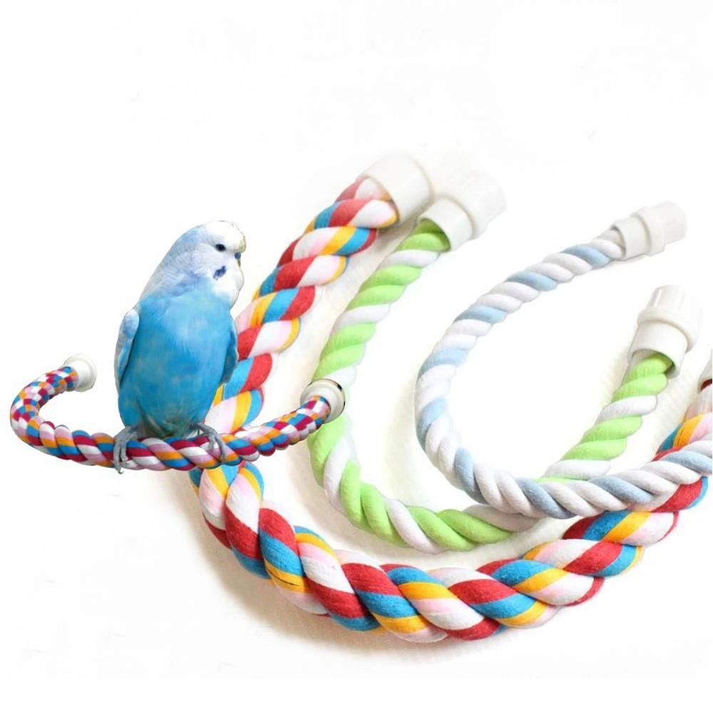 阿迷購 棉繩遊戲棲木 攀爬 抓咬 鸚鵡玩具 波力鸚鵡玩具生活館