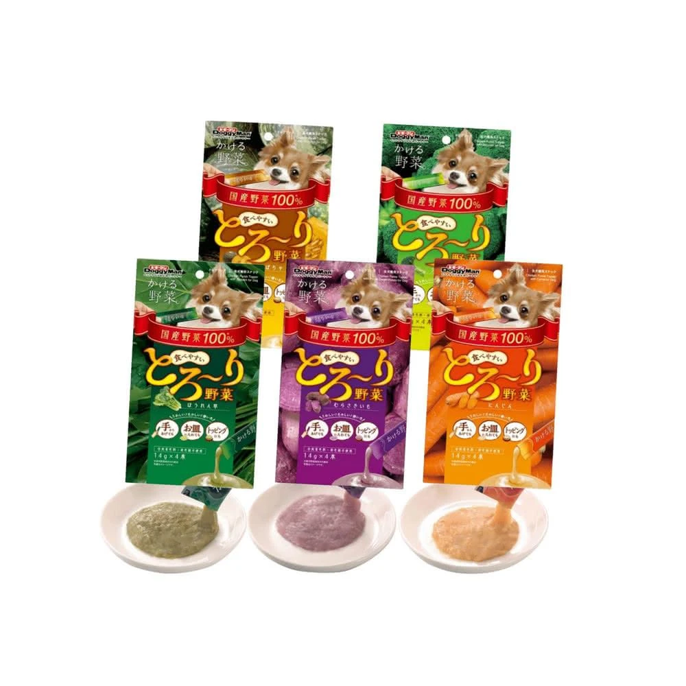 【Doggy Man】犬用野菜雞肉泥14gX4條(Doggy Man物 多格漫狗狗肉泥 野菜肉泥 雞肉泥)