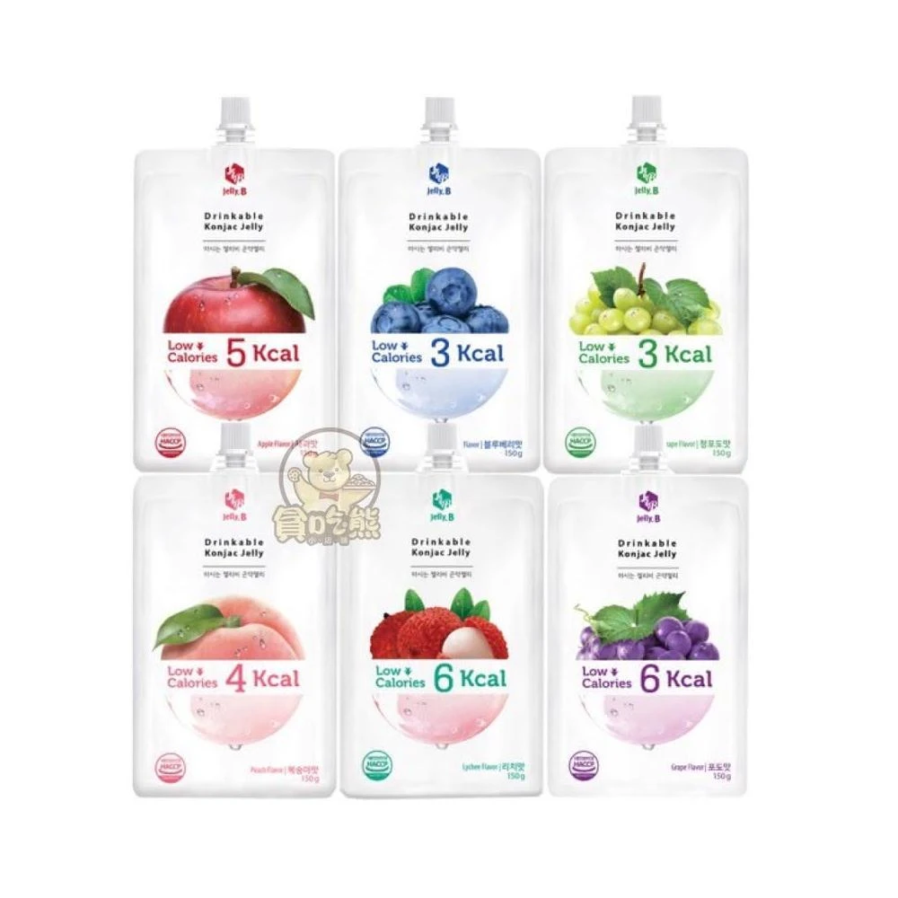 *貪吃熊*韓國 JELLY.B 魔芋果凍 低卡蒟蒻果凍 果凍飲 150ml(蒟蒻果凍  用吸的果凍 水果凍飲 蘋果蒟蒻 水蜜桃蒟蒻)