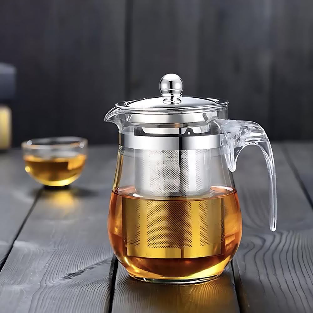 玻璃泡茶壺900ML 不鏽鋼濾網茶壺玻璃茶壺(茶壺茶具茶壺泡茶壺)