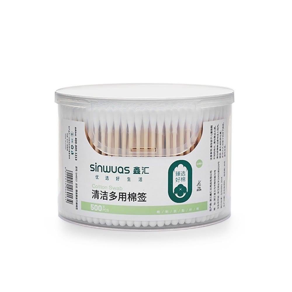 【ABBY SHOP】翻蓋500支棉花棒 雙頭棉花棒 大頭棉花棒 粗軸棉花棒 掏耳棉花棒 竹軸棉花棒 棉花棒 綿花棒 掏耳棒 化妝