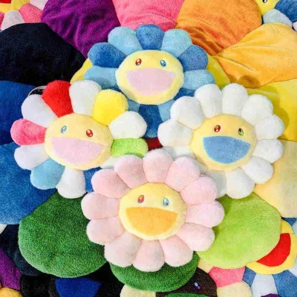 村上隆】Kaikai Kiki FLOWERS 30cm 村上隆白彩色太陽花抱枕