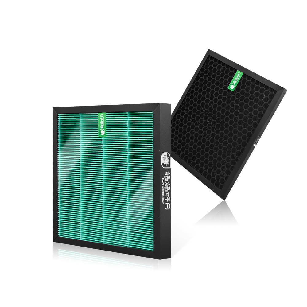 【Have Green Days 綠綠好日】適用 DAIKIN大金 閃流放電空氣清淨機濾網 MC55USCT MCK55USCT(HEPA抗菌濾芯x1 蜂巢顆粒活性碳x1)