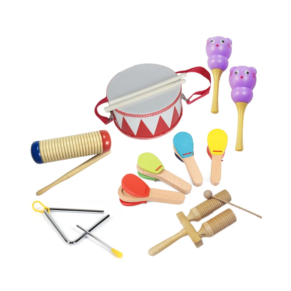 樂器組合包C 三角鐵 木魚 齒木沙鈴 沙鈴三角鐵 木魚 兒童樂器 奧福 手響板 沙鈴